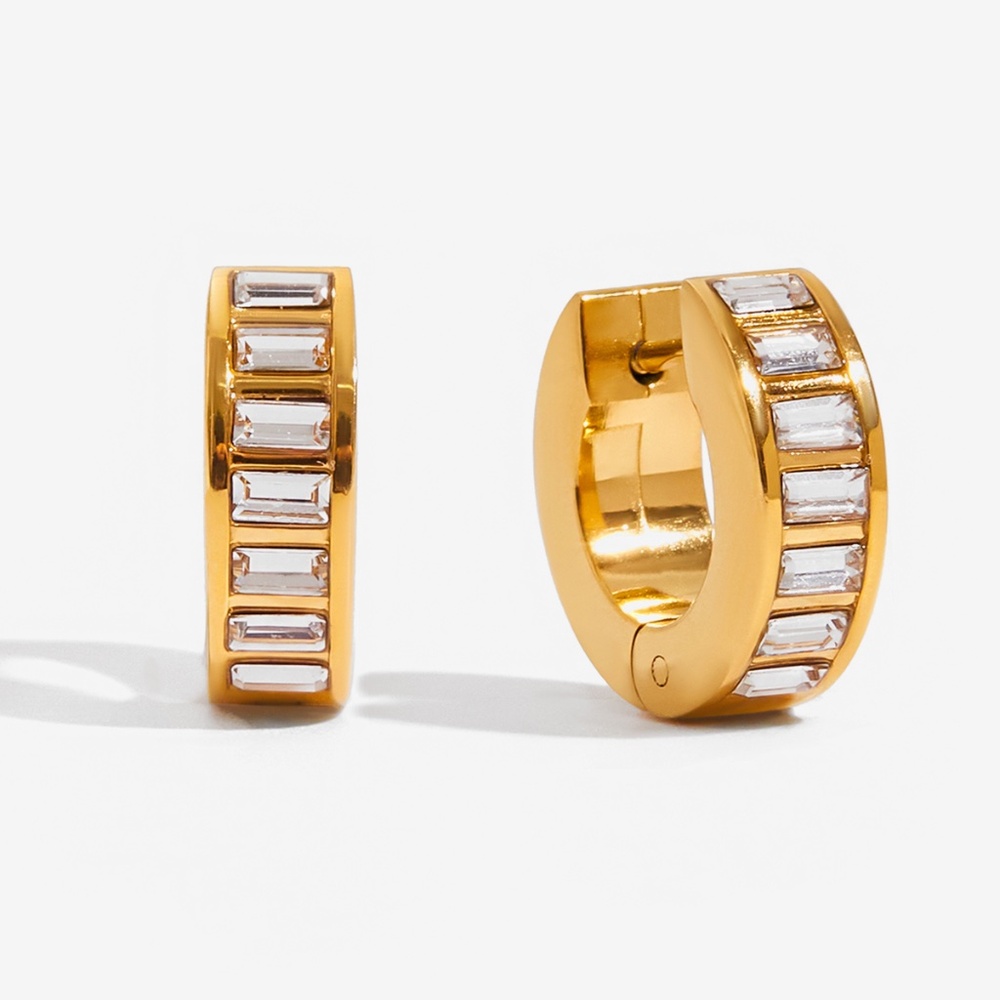 18k gold hoops I Small Hoops I Dimond Hoops